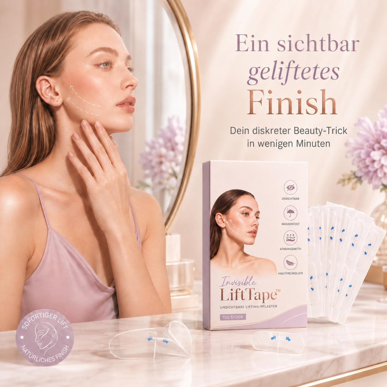Ein sichtbar gelifteter Look mit Invisible LiftTape