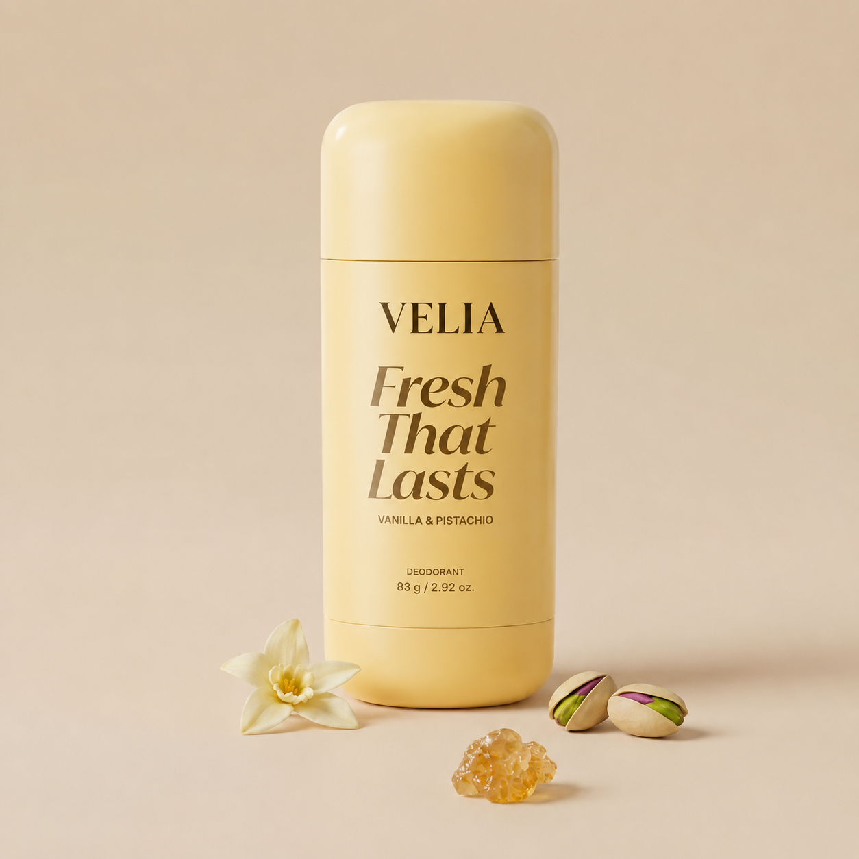 VELIA Deodorant Kojisäure & Kurkuma — Vanille & Pistazie